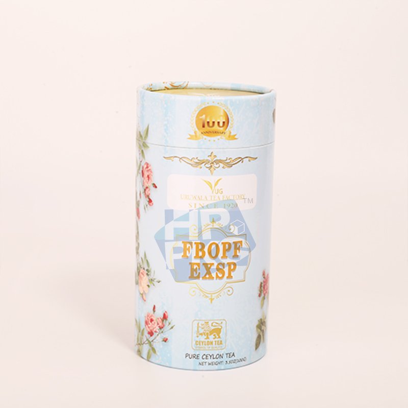 light blue tea paper tube packaging