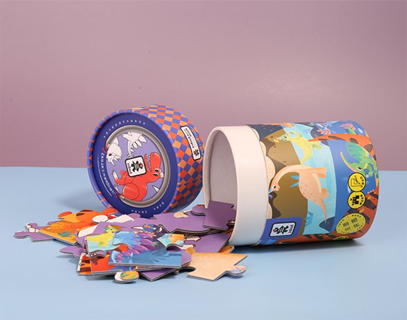 dinosaur paper tube packaging for children Jigsaw