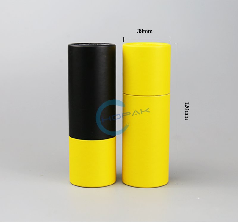 yellow and black cardboard paper tube for cannabis