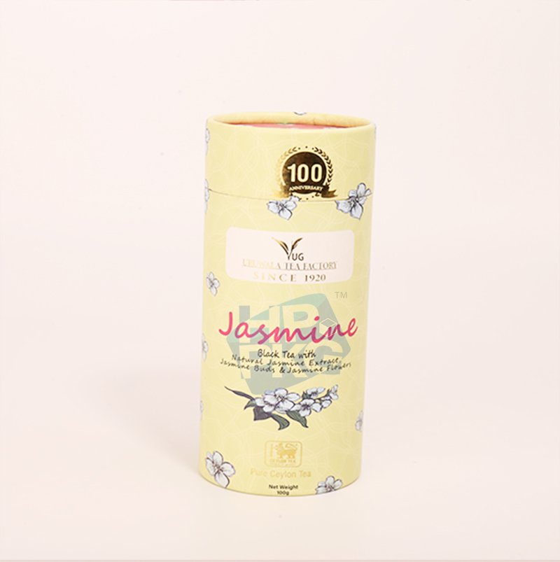 yellow tea paper tube packaging